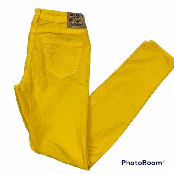 True Religion Shannon Yellow Corduroy Pants 27 - Picture 7 of 14